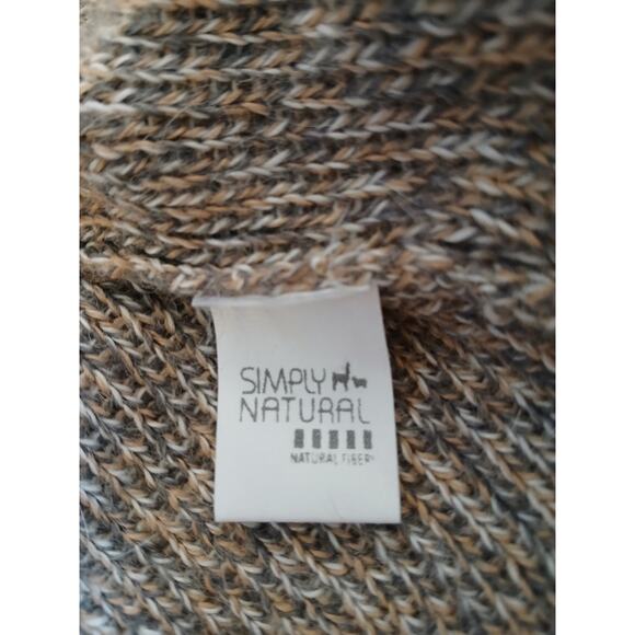 Simply Natural Alpaca Blend Openfront Cardigan Gray White Beige Made in Peru XL - Picture 7 of 10